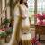 Brown&white georgette readymade suit with embroidery & thread work