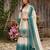 Blue&white georgette readymade suit with embroidery & thread work
