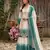 Blue&white georgette readymade suit with embroidery & thread work