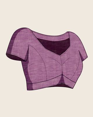 Beige linen silk blend sophisticated ethnic saree 5