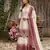Pink&white georgette readymade suit with embroidery & thread work
