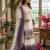 Lavender&white georgette readymade suit with embroidery & thread work