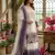 Lavender&white georgette readymade suit with embroidery & thread work