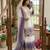 Lavender&white georgette readymade suit with embroidery & thread work