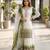 Mehendi&white georgette readymade suit with embroidery & sequence work