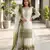 Mehendi&white georgette readymade suit with embroidery & sequence work
