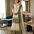 Mehendi&white georgette readymade suit with embroidery & sequence work