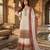 Brown&white georgette readymade suit with embroidery & sequence work