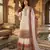 Brown&white georgette readymade suit with embroidery & sequence work