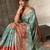 Sea green soft silk fabric woven designer zari work ethnic partywear saree
