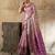 Pink soft silk fabric woven designer zari work ethnic partywear saree