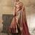 Peach soft silk fabric woven designer zari work ethnic partywear saree
