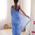 Blue color beautiful bandhej designer partywear georgette ceremonial saree