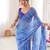Blue color beautiful bandhej designer partywear georgette ceremonial saree