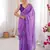 Purple color beautiful bandhej designer partywear georgette ceremonial saree