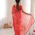 Red color beautiful bandhej designer partywear georgette ceremonial saree