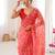 Red color beautiful bandhej designer partywear georgette ceremonial saree