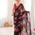 Black color faux georgette bandhani printed traditional festive saree