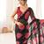 Black color faux georgette bandhani printed traditional festive saree