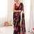 Black color faux georgette bandhani printed traditional festive saree