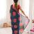 Petrol color faux georgette bandhani printed traditional festive saree