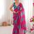 Pink color faux georgette bandhani printed traditional festive saree