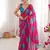 Pink color faux georgette bandhani printed traditional festive saree
