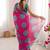 Pink color faux georgette bandhani printed traditional festive saree