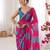 Pink color faux georgette bandhani printed traditional festive saree