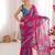 Pink color faux georgette bandhani printed traditional festive saree