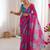 Pink color faux georgette bandhani printed traditional festive saree