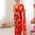 Red color faux georgette bandhani printed traditional festive saree
