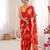 Red color faux georgette bandhani printed traditional festive saree