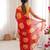 Red color faux georgette bandhani printed traditional festive saree