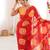 Red color faux georgette bandhani printed traditional festive saree