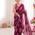 Wine color faux georgette bandhani printed traditional festive saree