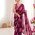 Wine color faux georgette bandhani printed traditional festive saree