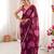 Wine color faux georgette bandhani printed traditional festive saree