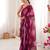 Wine color faux georgette bandhani printed traditional festive saree