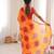 Orange color faux georgette bandhani printed traditional festive saree