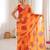Orange color faux georgette bandhani printed traditional festive saree