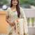 Cream color paithani silk woven meenakari jacquard saree