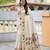 Cream color paithani silk woven meenakari jacquard saree