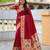 Red color paithani silk woven meenakari jacquard saree