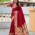 Red color paithani silk woven meenakari jacquard saree