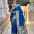 Sky blue color paithani silk woven meenakari jacquard saree
