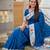 Sky blue color paithani silk woven meenakari jacquard saree