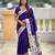 Violet color paithani silk woven meenakari jacquard saree