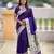 Violet color paithani silk woven meenakari jacquard saree