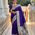 Violet color paithani silk woven meenakari jacquard saree